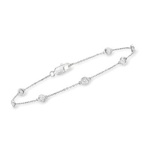 .50 ct. t.w. Diamond Station Bracelet in Sterling Silver