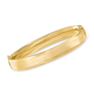 10mm 18kt Gold Over Sterling Bangle Bracelet