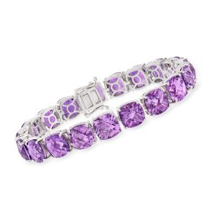 50.00 ct. t.w. Amethyst Tennis Bracelet in Sterling Silver