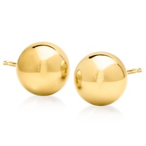Italian 12mm 18kt Gold Over Sterling Ball Stud Earrings