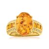 Amber and .50 ct. t.w. Citrine Ring with White Topaz in 18kt Gold Over Sterling
