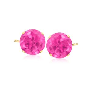 8.70 ct. t.w. Pink Topaz Stud Earrings in 14kt Yellow Gold