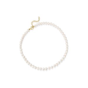 4-4.5mm Cultured Pearl Anklet with 14kt Yellow Gold. 9"