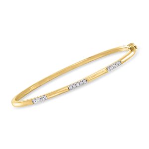 .20 ct. t.w. Diamond Bangle Bracelet in 18kt Gold Over Sterling