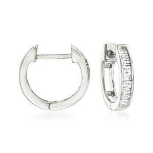 .10 ct. t.w. Diamond Huggie Hoop Earrings in Sterling Silver. 3/8"