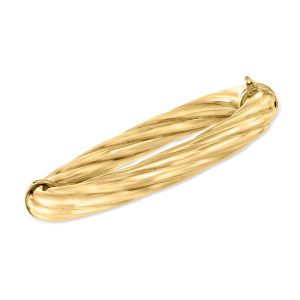 Italian 10mm 18kt Gold Over Sterling Twisted Bangle Bracelet
