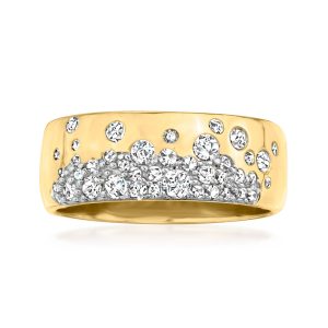 .50 ct. t.w. Scattered-Diamond Ring in 18kt Gold Over Sterling