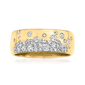 .50 ct. t.w. Scattered-Diamond Ring in 18kt Gold Over Sterling
