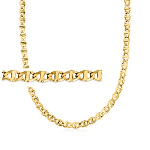 Italian 5.4mm 14kt Yellow Gold Mariner-Link Necklace. 20"