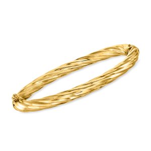 Italian 6mm 18kt Gold Over Sterling Twisted Bangle Bracelet