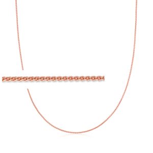 1.2mm 14kt Rose Gold Wheat-Chain Necklace