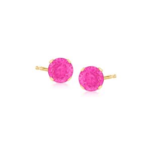 2.00 ct. t.w. Pink Topaz Martini Stud Earrings in 14kt Yellow Gold