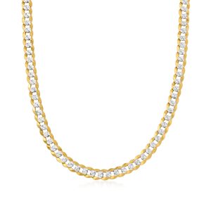 Men's 18kt Two-Tone Gold Over Sterling Curb-Link Necklace
