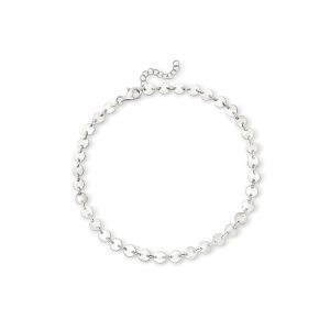 Sterling Silver Mirrored-Disc Anklet. 9"