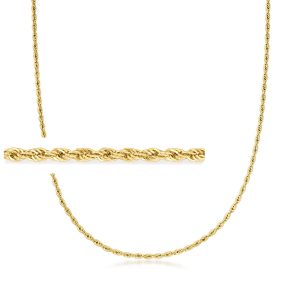 2mm 18kt Gold Over Sterling Rope-Chain Necklace