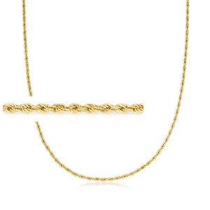 2mm 18kt Gold Over Sterling Rope-Chain Necklace