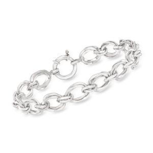 Sterling Silver Double-Oval Link Bracelet