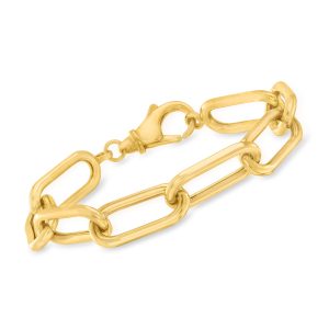18kt Gold Over Sterling Large Paper Clip Link Bracelet