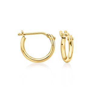 Child's 1.2mm 14kt Yellow Gold Hoop Earrings. 3/8"