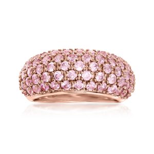 2.50 ct. t.w. Pave Pink Sapphire Ring in 14kt Rose Gold