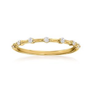 .10 ct. t.w. Diamond Station Ring in 14kt Yellow Gold