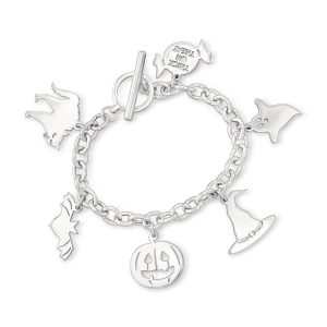 Sterling Silver Halloween Charm Bracelet