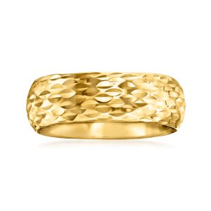 Italian 14kt Yellow Gold Sparkle-Pattern Ring