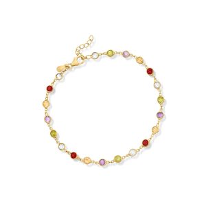 5.70 ct. t.w. Multi-Gemstone Anklet in 18kt Gold Over Sterling. 9"