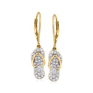 .50 ct. t.w. Diamond Flip-Flop Drop Earrings in 18kt Gold Over Sterling
