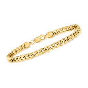 Men's 10kt Yellow Gold Cuban-Link Bracelet. 8.5"