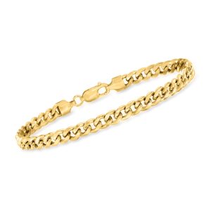 Men's 10kt Yellow Gold Cuban-Link Bracelet. 8.5"