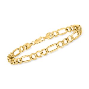 Men's 10kt Yellow Gold Figaro-Link Bracelet. 8.5"