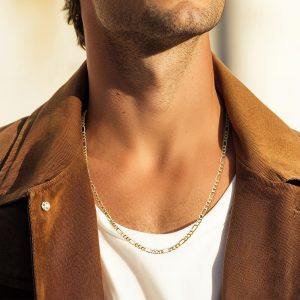 Men's 10kt Yellow Gold Figaro-Link Necklace. 24"