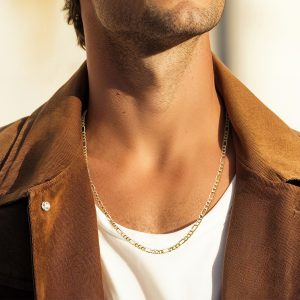 Men's 10kt Yellow Gold Figaro-Link Necklace. 24"