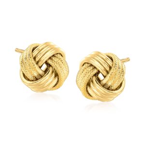 Italian 10kt Yellow Gold Love Knot Earrings