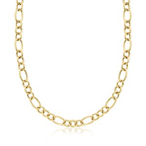 Italian 18kt Gold Over Sterling Silver Round and Oval-Link Necklace