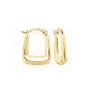 10kt Yellow Gold Squared Huggie Hoop Earrings. 5/8"