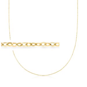 Italian 1mm 10kt Yellow Gold Cable-Chain Necklace