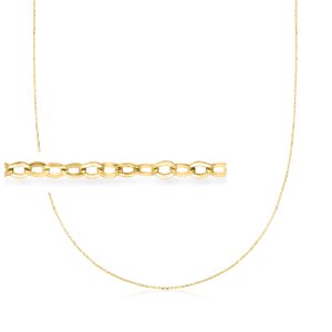 Italian 1mm 10kt Yellow Gold Cable-Chain Necklace