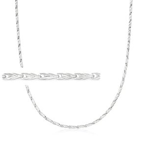 Gabriel Designs Men's Sterling Silver Chain Necklace. 24"