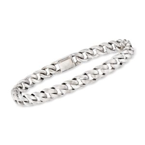 Gabriel Designs Men's Sterling Silver Cuban-Link Bracelet. 8"