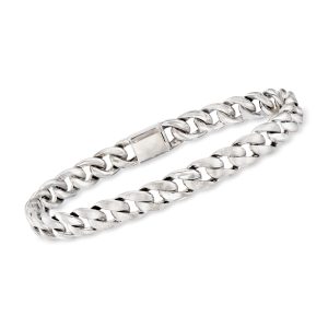 Gabriel Designs Men's Sterling Silver Cuban-Link Bracelet. 8"