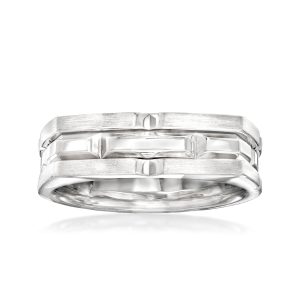 Gabriel Designs Men's Sterling Silver Faceted Ring