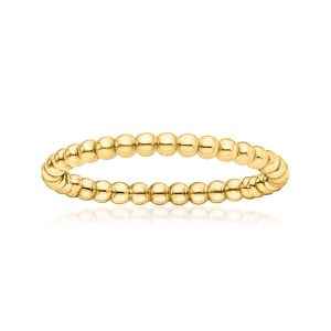 Italian 2mm 14kt Yellow Gold Bead Ring