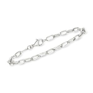 Solid Sterling Silver Paper Clip Link Bracelet