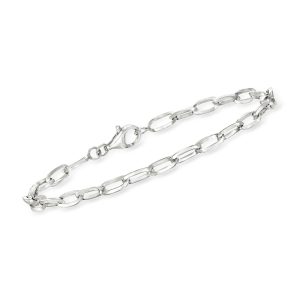 Solid Sterling Silver Paper Clip Link Bracelet