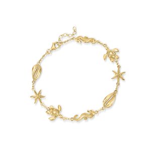 18kt Gold Over Sterling Sea Life Anklet