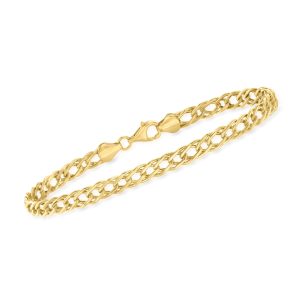 10kt Yellow Gold Geometric-Link Bracelet
