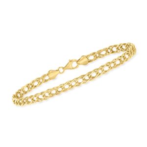 10kt Yellow Gold Geometric-Link Bracelet