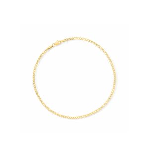 2.2mm 10kt Yellow Gold Curb-Link Anklet. 10"